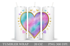 Heart Tumbler Design. Valentine Tumbler Wrap Sublimation Product Image 1