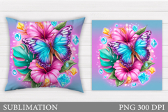 Butterfly Pillow Design. Butterfly Flowers Pillow Product Image 1
