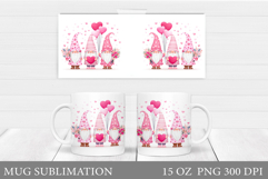 Valentines Gnome Mug. Valentines Mug Sublimation Product Image 1