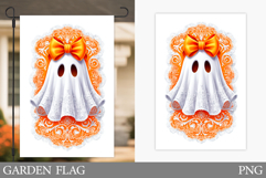 Cute Ghost Garden Flag. Cute Halloween Garden Flag Design Product Image 1