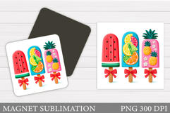 Ice Cream Magnet Design. Ice Cream Sublimation Product Image 1