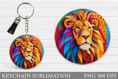 Lion Keychain Design. Lion Sublimation Product Image 1