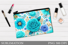 Flowers Makeup Bag Design. Flowers Sublimation Product Image 1