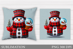 Christmas Snowman Pillow. Christmas Pillow Design Product Image 1