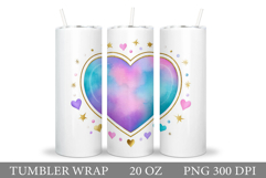 Heart Tumbler Design. Valentine Tumbler Wrap Sublimation Product Image 1
