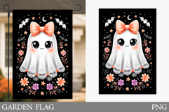 Cute Ghost Garden Flag. Cute Halloween Garden Flag Design Product Image 1
