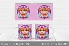 Christmas Cow Mug Design. Christmas Mug Sublimation Product Image 1