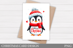 Christmas Penguin Card. Christmas Card Printable Product Image 1