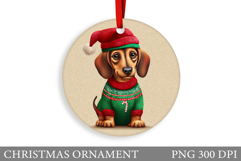 Dachshund Christmas Ornament. Christmas Ornament Sublimation Product Image 1