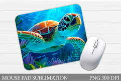 Turtle Mouse Pad Design. Sea Turtle Sublimation Product Image 1