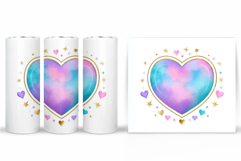 Heart Tumbler Design. Valentine Tumbler Wrap Sublimation Product Image 2