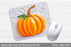 Pumpkin Mouse Pad Design. Fall Mouse Pad Sublimation Product Image 1