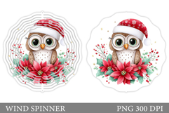 Christmas Owl Wind Spinner. Christmas Wind Spinner Design Product Image 1
