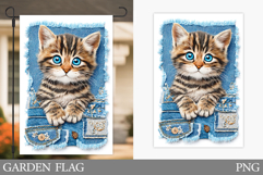 Cute Cat Garden Flag Design. Cute Cat Sublimation Product Image 1