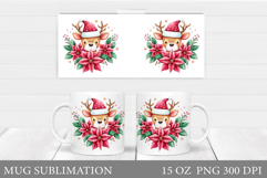 Christmas Deer Mug Design. Cute Deer Mug Sublimation Product Image 1