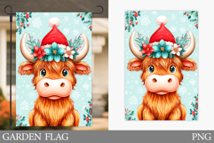 Christmas Cow Garden Flag. Christmas Garden Flag Sublimation Product Image 1