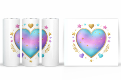 Heart Tumbler Sublimation. Valentines Tumbler Wrap Design Product Image 2