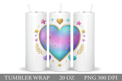 Heart Tumbler Sublimation. Valentines Tumbler Wrap Design Product Image 1