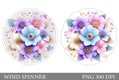 Flowers Wind Spinner Design. Wildflowers Wind Spinner Product Image 1