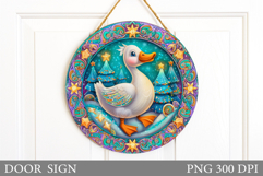 Christmas Goose Door Sign. Christmas Door Sign Sublimation Product Image 1