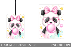 Panda Car Air Freshener Design. Cute Panda Sublimation Product Image 1