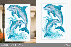 Dolphins Garden Flag Design. Dolphins Sublimation Product Image 1
