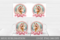Christmas Horse Mug Design. Christmas Mug Sublimation Product Image 1