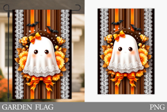 Cute Ghost Garden Flag. Cute Halloween Garden Flag Design Product Image 1