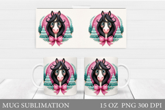 Christmas Horse Mug Design. Christmas Mug Sublimation Product Image 1