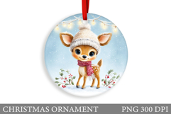 Reindeer Christmas Ornament. Christmas Ornament Sublimation Product Image 1