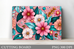 Flowers Cutting Board. Summer Cutting Board Sublimation Product Image 1