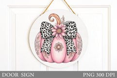 Fall Pumpkin Door Sign Sublimation. Fall Door Sign Design Product Image 1