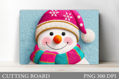 Christmas Cutting Board. Snowman Cutting Board Sublimation Product Image 1