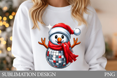 Disco Snowman T-Shirt Design. Snowman Sublimation Product Image 1