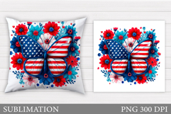 Patriotic Butterfly Pillow. Patriotic Pillow Design Product Image 1