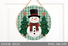 Christmas Snowman Door Sign. Christmas Door Sign Design Product Image 1