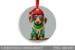 Dachshund Christmas Ornament. Christmas Ornament Sublimation Product Image 1