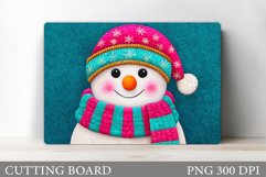 Cute Snowman Cutting Board. Christmas Cutting Board Design Product Image 1