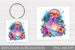 Jellyfish Keychain Sublimation. Jellyfish Sublimation Product Image 1