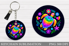 Sea Turtle Keychain Design. Sea Turtle Sublimation Product Image 1