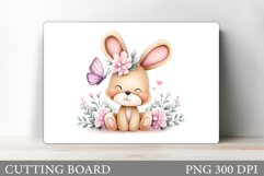 Cute Bunny Cutting Board. Bunny Sublimation Product Image 1
