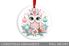 Christmas Owl Christmas Ornament. Christmas Owl Sublimation Product Image 1