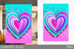 Hearts Garden Flag Design. Valentine Garden Flag Sublimation Product Image 1