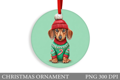 Dachshund Christmas Ornament. Christmas Ornament Sublimation Product Image 1