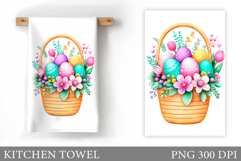 Easter Eggs Kitchen Towel. Easter Kitchen Towel Design Product Image 1