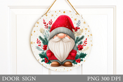 Christmas Gnome Door Sign. Christmas Door Sign Sublimation Product Image 1