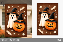 Halloween Garden Flag Design. Halloween Ghost Garden Flag Product Image 1