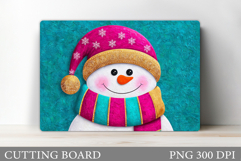 Christmas Cutting Board. Snowman Cutting Board Sublimation Product Image 1