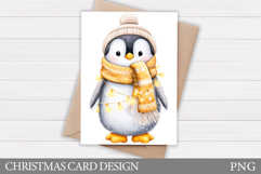 Christmas Penguin Card. Christmas Card Printable Product Image 1