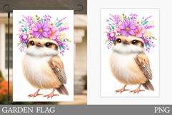 Cute Bird Garden Flag Design. Bird Sublimation Product Image 1